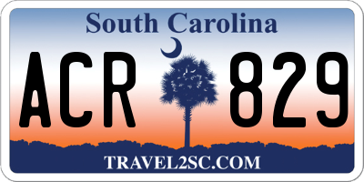 SC license plate ACR829