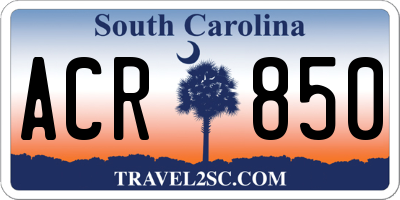 SC license plate ACR850