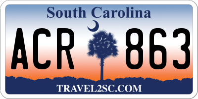 SC license plate ACR863