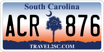 SC license plate ACR876