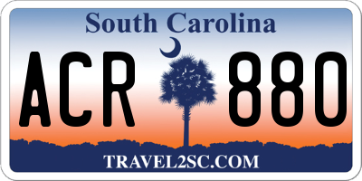 SC license plate ACR880
