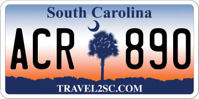 SC license plate ACR890