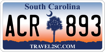 SC license plate ACR893