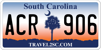 SC license plate ACR906