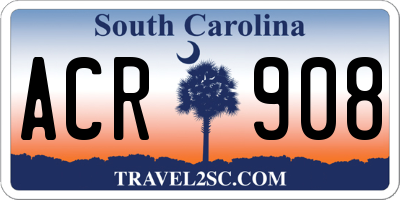 SC license plate ACR908