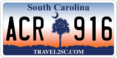 SC license plate ACR916