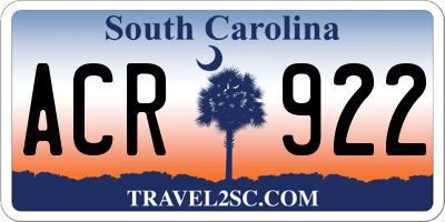 SC license plate ACR922