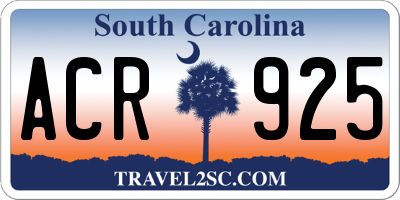 SC license plate ACR925