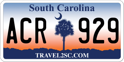 SC license plate ACR929