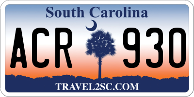 SC license plate ACR930