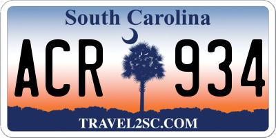 SC license plate ACR934