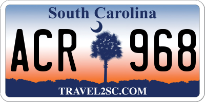 SC license plate ACR968