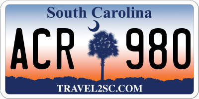 SC license plate ACR980