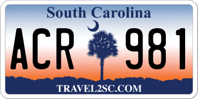 SC license plate ACR981