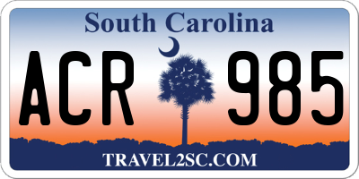 SC license plate ACR985