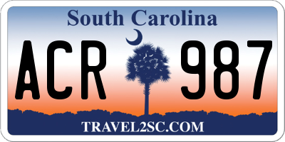 SC license plate ACR987