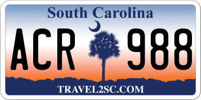 SC license plate ACR988