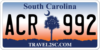 SC license plate ACR992
