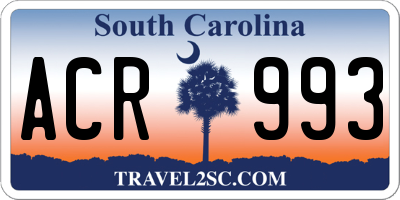 SC license plate ACR993