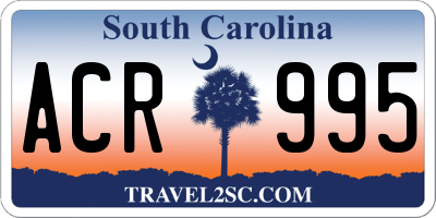 SC license plate ACR995