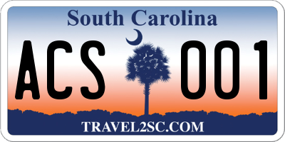 SC license plate ACS001