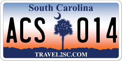 SC license plate ACS014