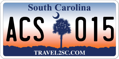 SC license plate ACS015
