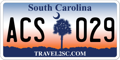 SC license plate ACS029