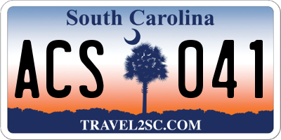 SC license plate ACS041
