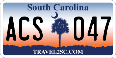 SC license plate ACS047