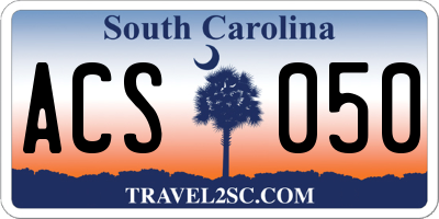 SC license plate ACS050