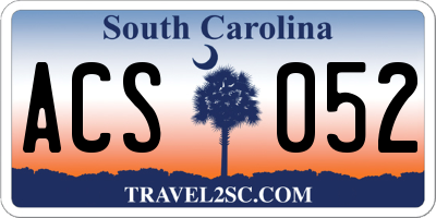 SC license plate ACS052