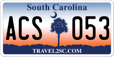 SC license plate ACS053
