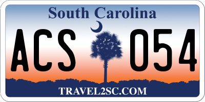 SC license plate ACS054