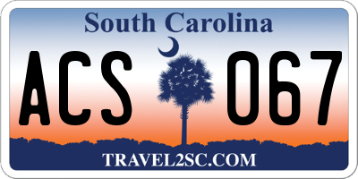 SC license plate ACS067
