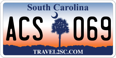 SC license plate ACS069