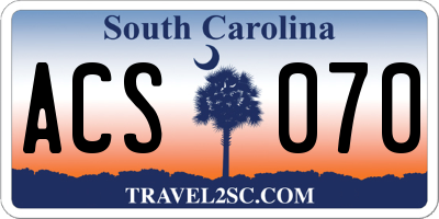 SC license plate ACS070