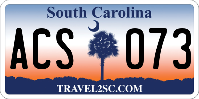 SC license plate ACS073