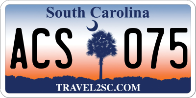 SC license plate ACS075