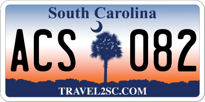 SC license plate ACS082