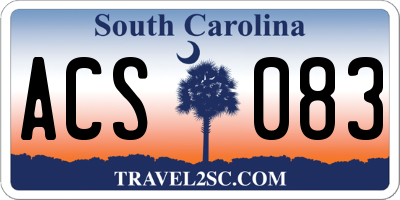 SC license plate ACS083