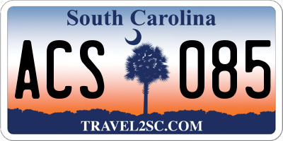 SC license plate ACS085