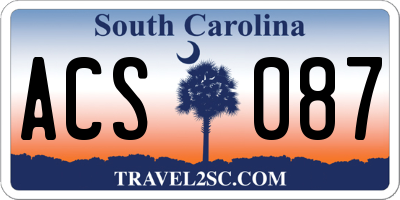 SC license plate ACS087