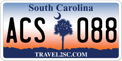 SC license plate ACS088