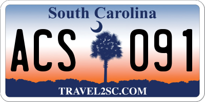 SC license plate ACS091
