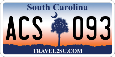 SC license plate ACS093