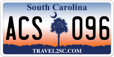SC license plate ACS096