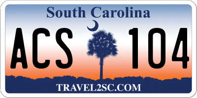 SC license plate ACS104