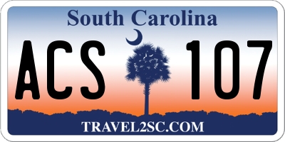 SC license plate ACS107