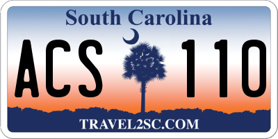 SC license plate ACS110